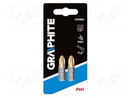 Screwdriver bit; Phillips; PH1; Overall len: 25mm; 2pcs.