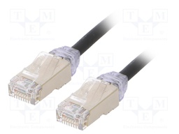 Patch cord; F/UTP,TX6A-28™; 6a; solid; Cu; LSZH; black; Len: 1m