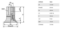 Component: suction cup; Man.series: PFYN; Mounting: G1/8-IG; 13.5g