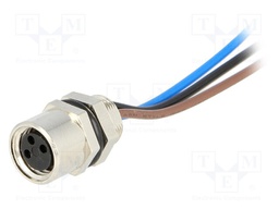 Connector: M8; female; PIN: 3; with leads; socket; Nano-Change; 3A