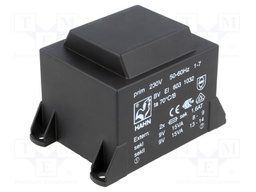 Transformer: encapsulated; 30VA; 230VAC; 9V; 9V; 1667mA; 1667mA