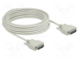 Cable; D-Sub 15pin plug,both sides; Len: 10m; beige; Øcable: 6mm