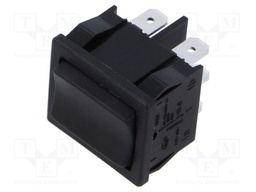 ROCKER; DPDT; Pos: 3; (ON)-OFF-(ON); 6A/250VAC; black; IP40; none