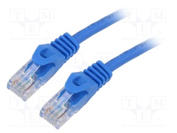 Patch cord; U/UTP; 6; stranded; CCA; PVC; blue; 1.5m; 26AWG