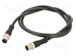 Cable: for sensors/automation; PIN: 8; M12-M12; 1m; plug; plug; 30V