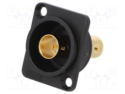 Coupler; BNC socket,both sides; FT; gold-plated; plastic; black