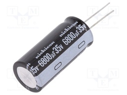 Capacitor: electrolytic; THT; 6800uF; 35VDC; Ø20x40mm; Pitch: 10mm