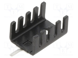 Heatsink: extruded; U; TO220; black; L: 19.1mm; W: 13.2mm; H: 9.5mm
