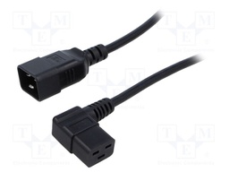 Cable; 3x1.5mm2; IEC C19 female angled,IEC C20 male; PVC; 1.8m