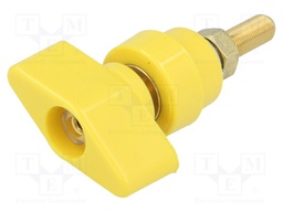 Laboratory clamp; yellow; 1kVDC; 100A; Contacts: brass; 81mm