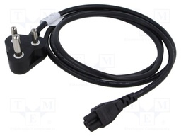 Cable; 3x0.75mm2; IEC C5 female,IS 1293 (M) plug; PVC; 1.8m; 2.5A