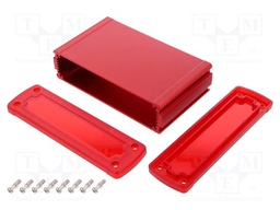 Enclosure: multipurpose; X: 146.6mm; Y: 89mm; Z: 41.6mm; red; UL94V-0
