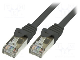 Patch cord; F/UTP; 6; stranded; CCA; PVC; black; 0.5m; 26AWG