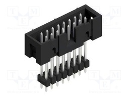 Connector: pin strips; pin header; male; PIN: 16; 2.54mm; THT; 2x8