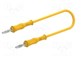 Test lead; 60VDC; 30VAC; 12A; banana plug 4mm,both sides; yellow