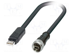Cable; USB 2.0; USB A plug,USB B mini plug; 1m; black; Cu
