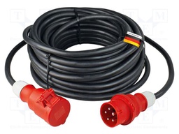 Extension lead; 5G4mm2; three-phase,with flap; Sockets: 1; rubber