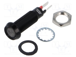 Indicator: LED; flat; 5÷6VDC; Cutout: Ø8.1mm; IP67; ØLED: 7mm