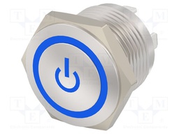 Switch: vandal resistant; Pos: 2; SPST; 2A/36VDC; OFF-(ON); blue