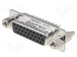 D-Sub HD; PIN: 26; socket; female; with threaded screw; straight
