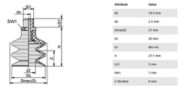 Component: suction cup; Man.series: FSG; Mounting: M5-AG; 3.3g