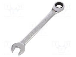 Key; combination spanner,with ratchet; 15mm; nickel plated