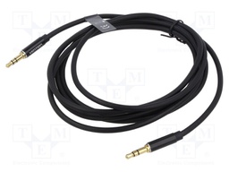 Cable; Jack 3.5mm 3pin plug,both sides; 3m; Plating: gold-plated