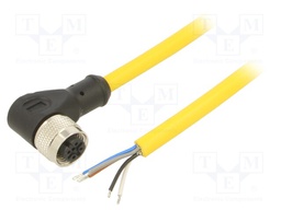Connection lead; M12; PIN: 5; angled; plug; 250VAC; 4A; PVC; IP68