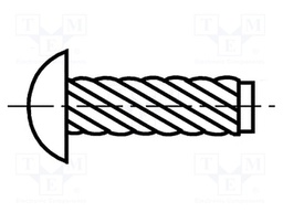 Screw rivet pin; hardened steel; BN: 896; L.rivet: 3.17mm