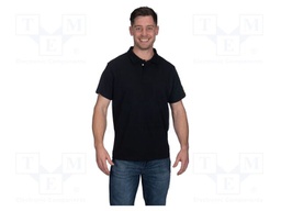 Polo shirt; black; cotton,polyester,conductive fibers; Size: M