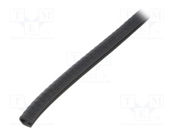 Hole and edge shield; PVC; L: 50m; black; H: 9.5mm; W: 6.5mm