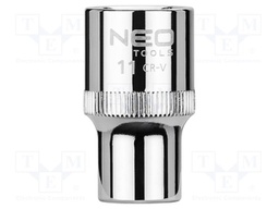 Socket; 6-angles,socket spanner; HEX 11mm; 1/2"