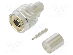 N Str Plg Hex 50Ohm Silver Pltd PSF 1/4M