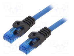 Patch cord; U/UTP; 6a; solid; Cu; blue; 25m; RJ45 plug,both sides