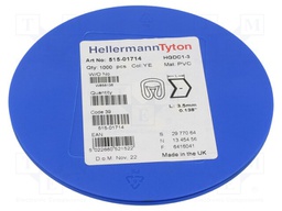 Markers for cables and wires; Label symbol: -; 1÷3mm; PVC; yellow