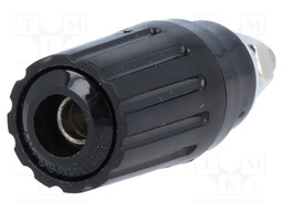 Socket; 4mm banana; 25A; black; insulated; crimped