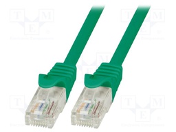 Patch cord; U/UTP; 6; stranded; CCA; PVC; green; 1.5m; 24AWG