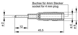 Connector: 2mm banana; plug; 6A; 30VAC; 60VDC; red; nickel plated