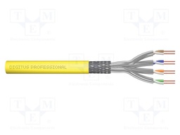 Wire; S/FTP; 4x2x22AWG; 7a; wire; Cu; Insulation: LSZH; yellow; 1km
