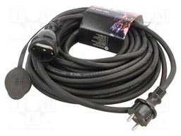 Extension lead; Sockets: 1; rubber; red; 3x2,5mm2; 20m; 16A