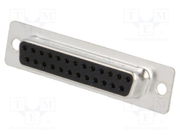 D-Sub; PIN: 25; plug; female; soldering; for cable; gold flash; 250V