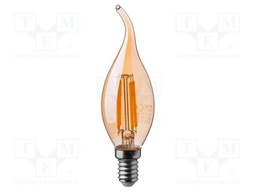 LED lamp; white warm; E14; 220÷240VAC; 350lm; P: 4W; 300°; 2200K