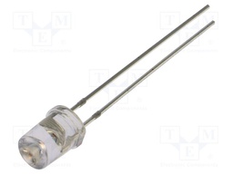 LED; orange; 5mm; 330mcd; 120°; Front: recessed; 5VDC; No.of term: 2
