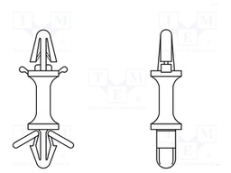 PCB distance; polyamide; L: 25.4mm; latch/latch; UL94V-0