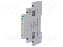 Voltage indicator; 3x230VAC; IP20; for DIN rail mounting; LK-703