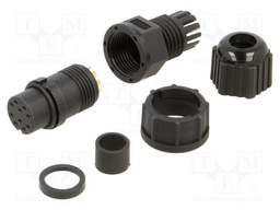 Plug; Connector: circular; size B; female; PIN: 10; bayonet; 2A; IP67