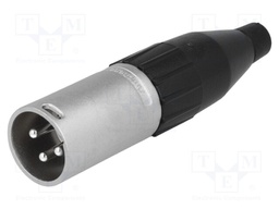Plug; XLR; male; PIN: 3; straight; for cable; soldering; 133V; 15A