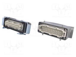 Connector: HDC; male + female; S-E; PIN: 24; 24+PE; size 24B; angled