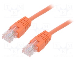 Patch cord; U/UTP; 5e; stranded; CCA; PVC; orange; Len: 0.25m; 26AWG