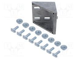 Angle bracket; for profiles; W: 88mm; H: 86mm; L: 86mm; aluminium